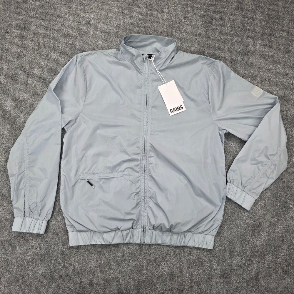 RAINS Jacket Adult Small Blue Sky Long Sleeve Zip Up Windbreaker Track Jacket